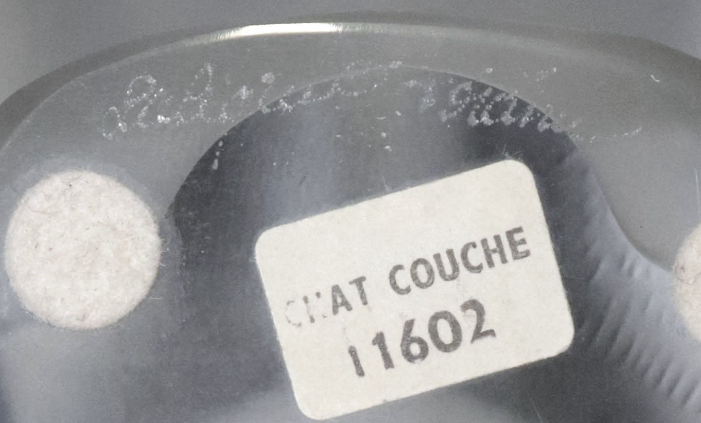 Artwork by René Lalique, Chat Couche (Crouching Cat, Made of Frosted Crystal