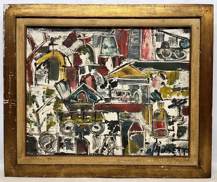 Artwork by Oscar Musetti, Ciudad, Made of oil on cardboard