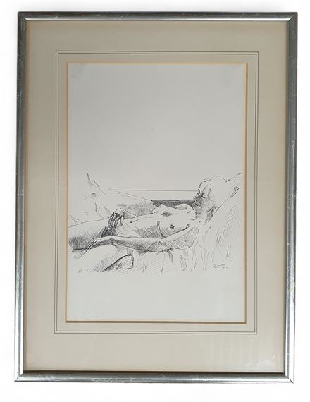 Anthony Palliser | a pen and ink sketch of a nude woman lying on a bed ...