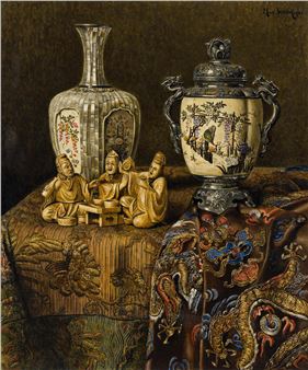 Still Life with Shibayama and Okimono - Max Schödl