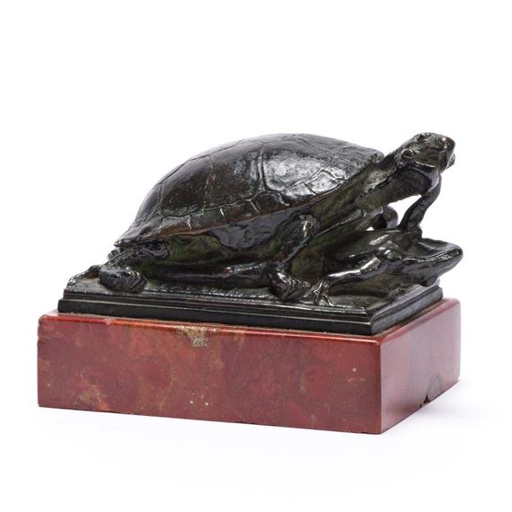 Albert Laessle | Turtle Eating a Frog (1904) | MutualArt