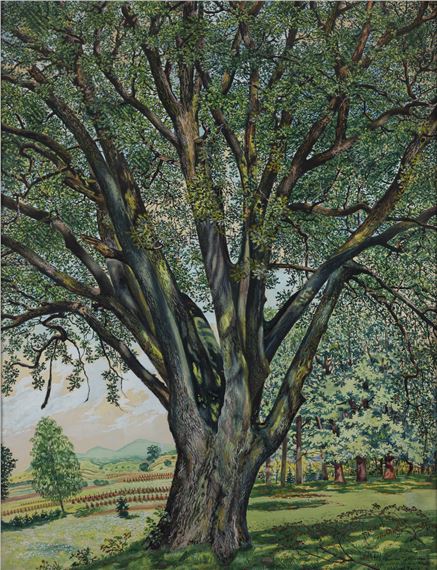 Summer Landscape with a Tree - Karol Frycz