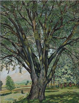 Summer Landscape with a Tree - Karol Frycz