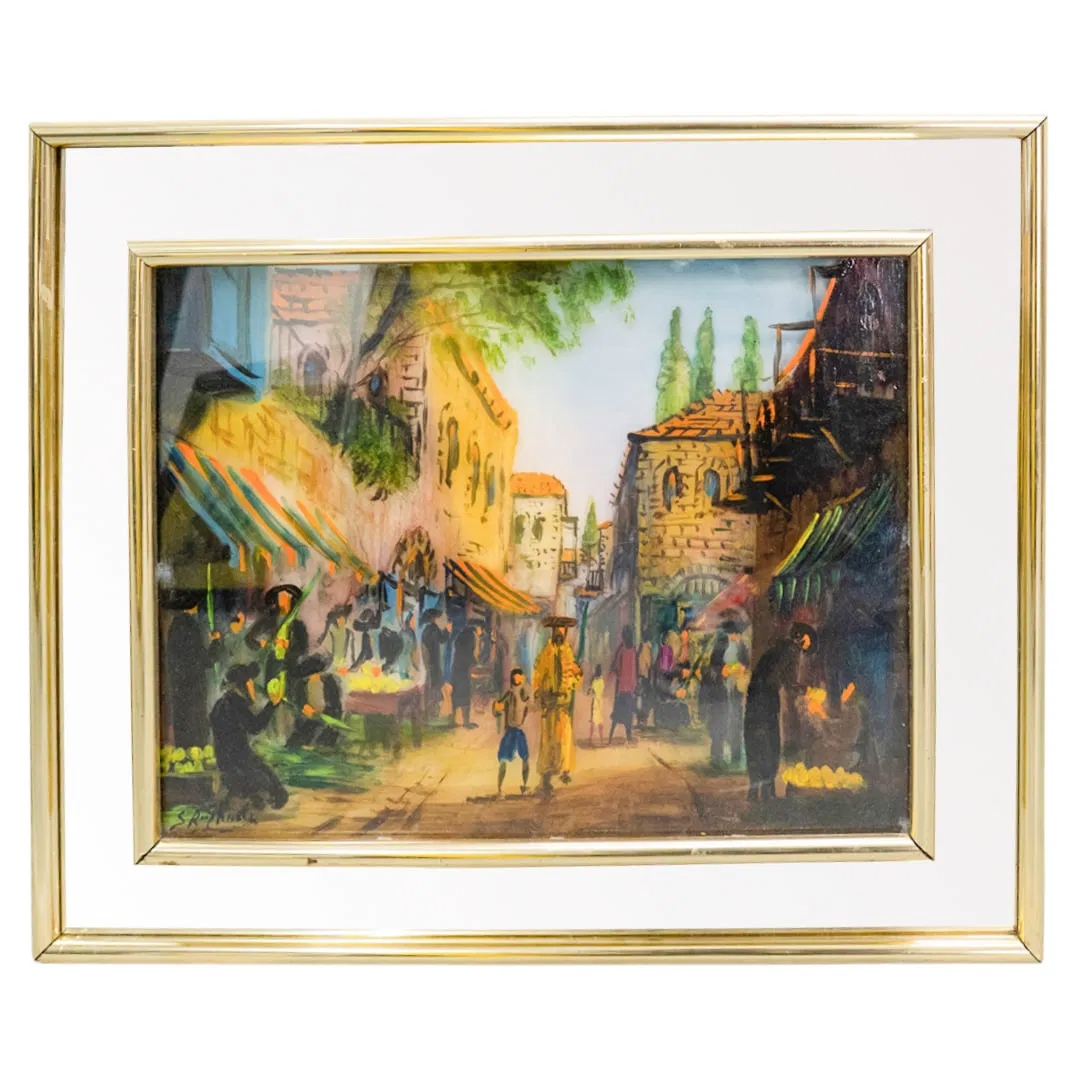 Zvi Raphaeli | A market scene with figures (20th Century 21st Century ...