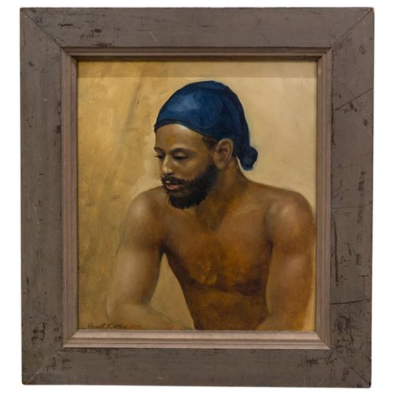 The portrait of a bearded man with head wrap by Donald F. Allan, CIRCA: 1977