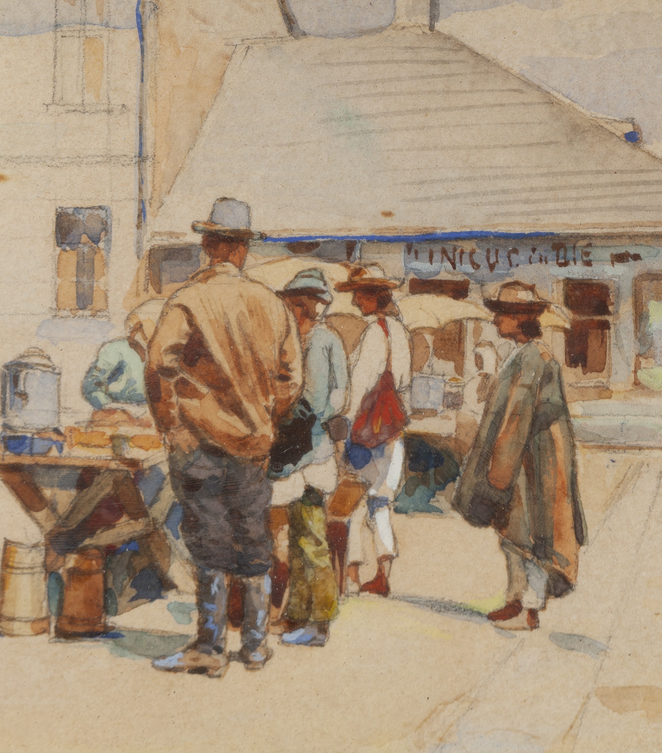Artwork by Antoni Stefanowicz, At the Market, Made of watercolour, pencil/paper
