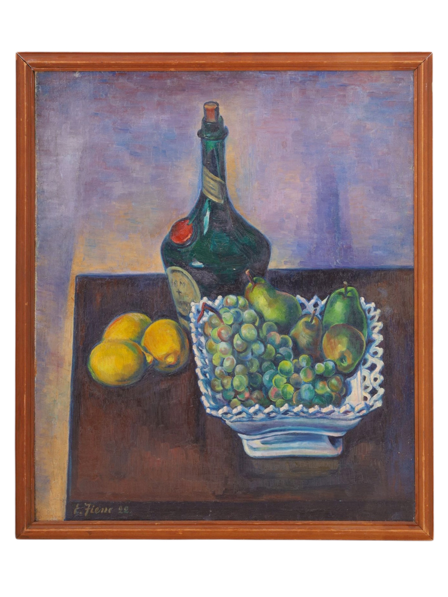Ernest Fiene | Still Life with Bottle and Fruit | MutualArt
