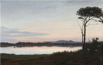Ladscape under a pink sky - Harald Frederik Foss