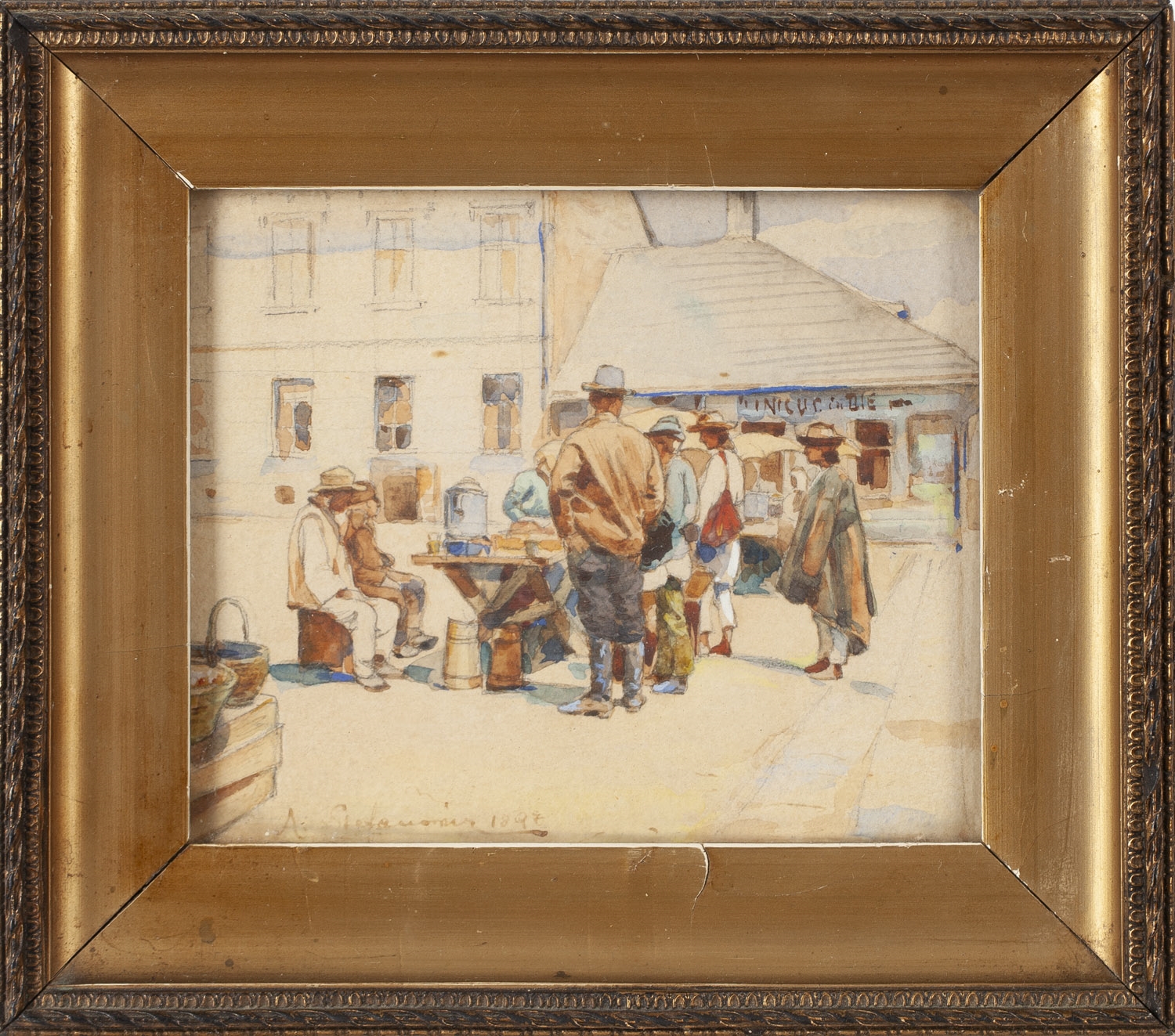 Artwork by Antoni Stefanowicz, At the Market, Made of watercolour, pencil/paper