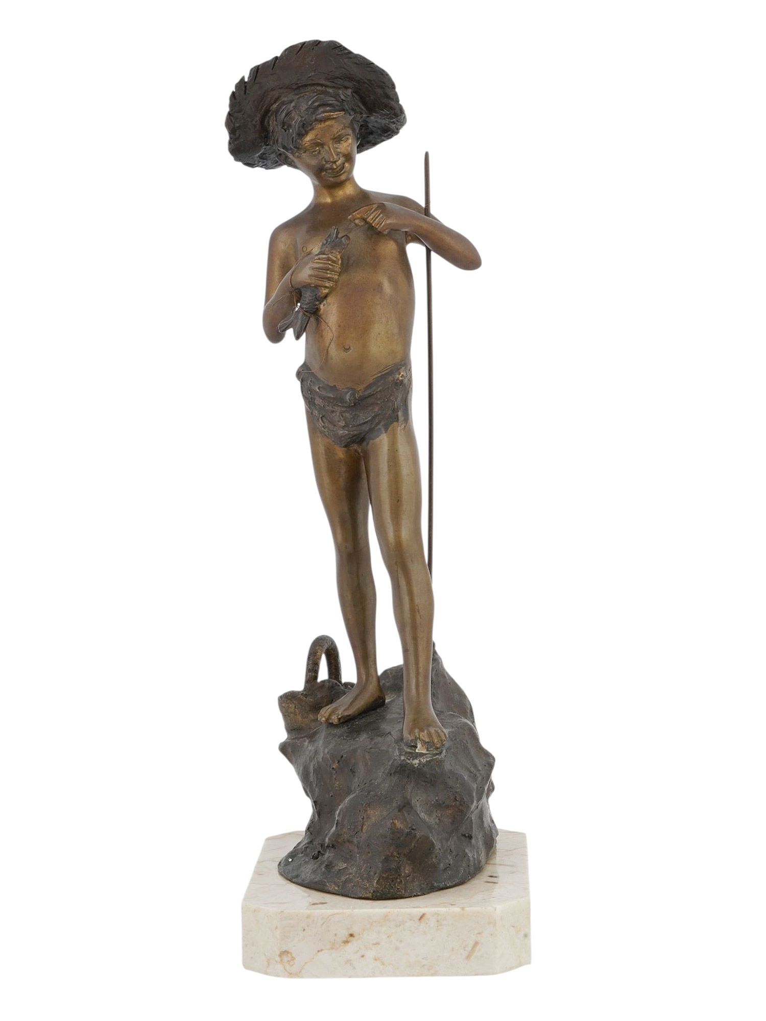 Artwork by Vaplese, A PATINATED BRONZE FIGURE OF A YOUNG NEAPOLITAN FISHERMAN, Made of Bronze