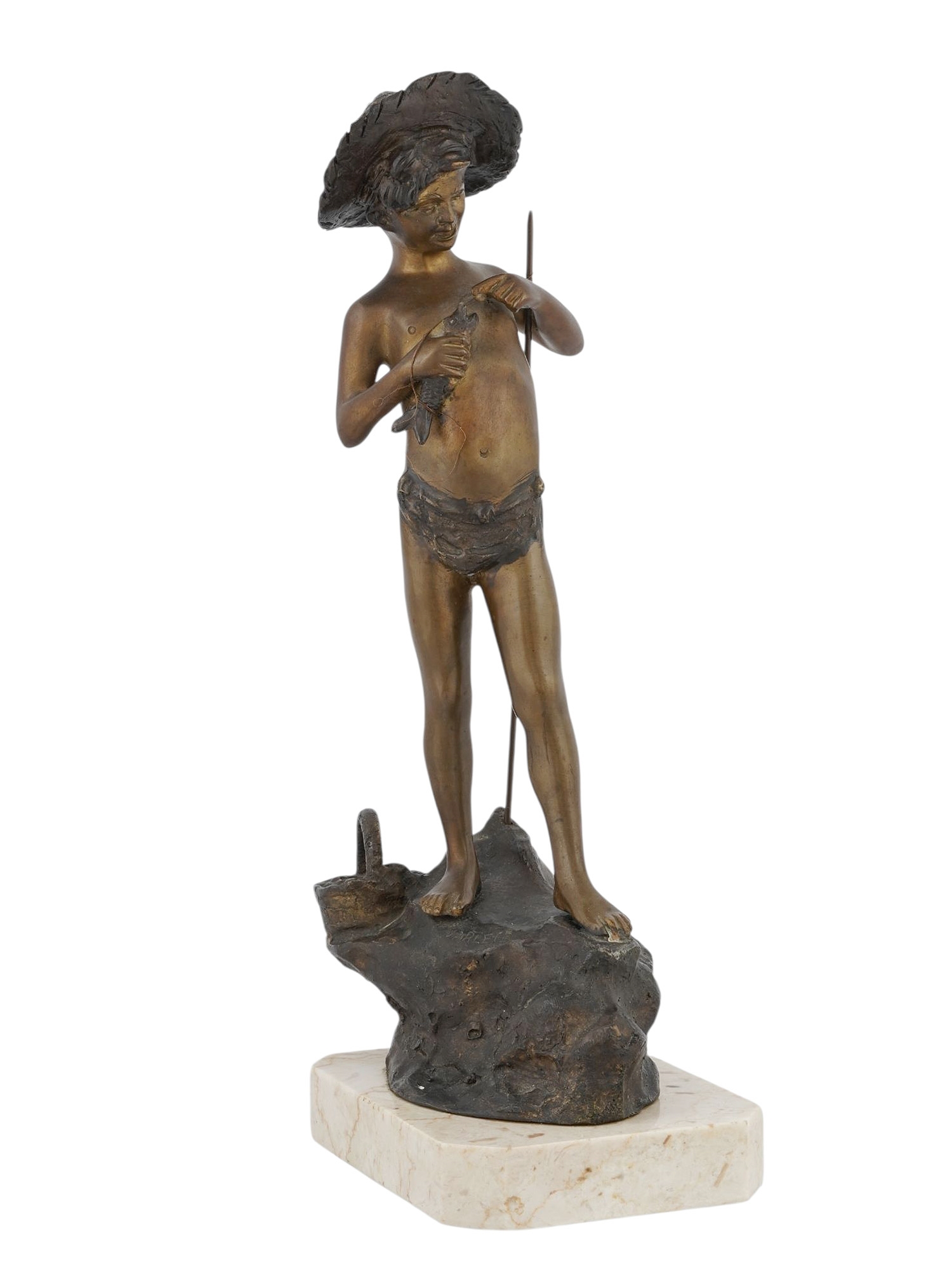 Artwork by Vaplese, A PATINATED BRONZE FIGURE OF A YOUNG NEAPOLITAN FISHERMAN, Made of Bronze