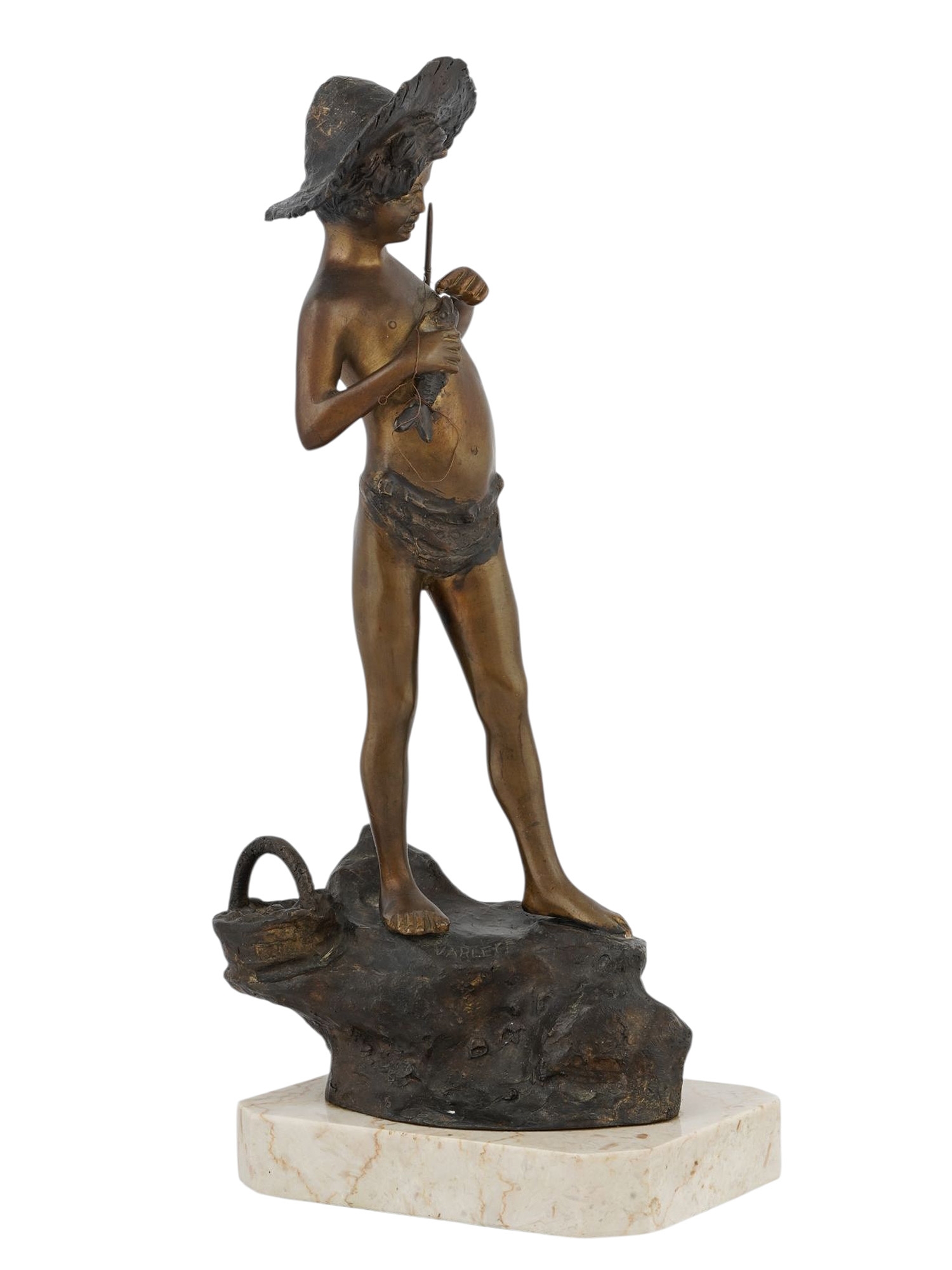 Artwork by Vaplese, A PATINATED BRONZE FIGURE OF A YOUNG NEAPOLITAN FISHERMAN, Made of Bronze