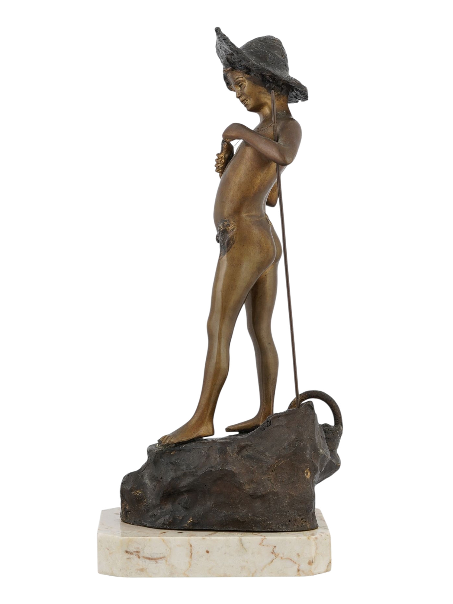 Artwork by Vaplese, A PATINATED BRONZE FIGURE OF A YOUNG NEAPOLITAN FISHERMAN, Made of Bronze