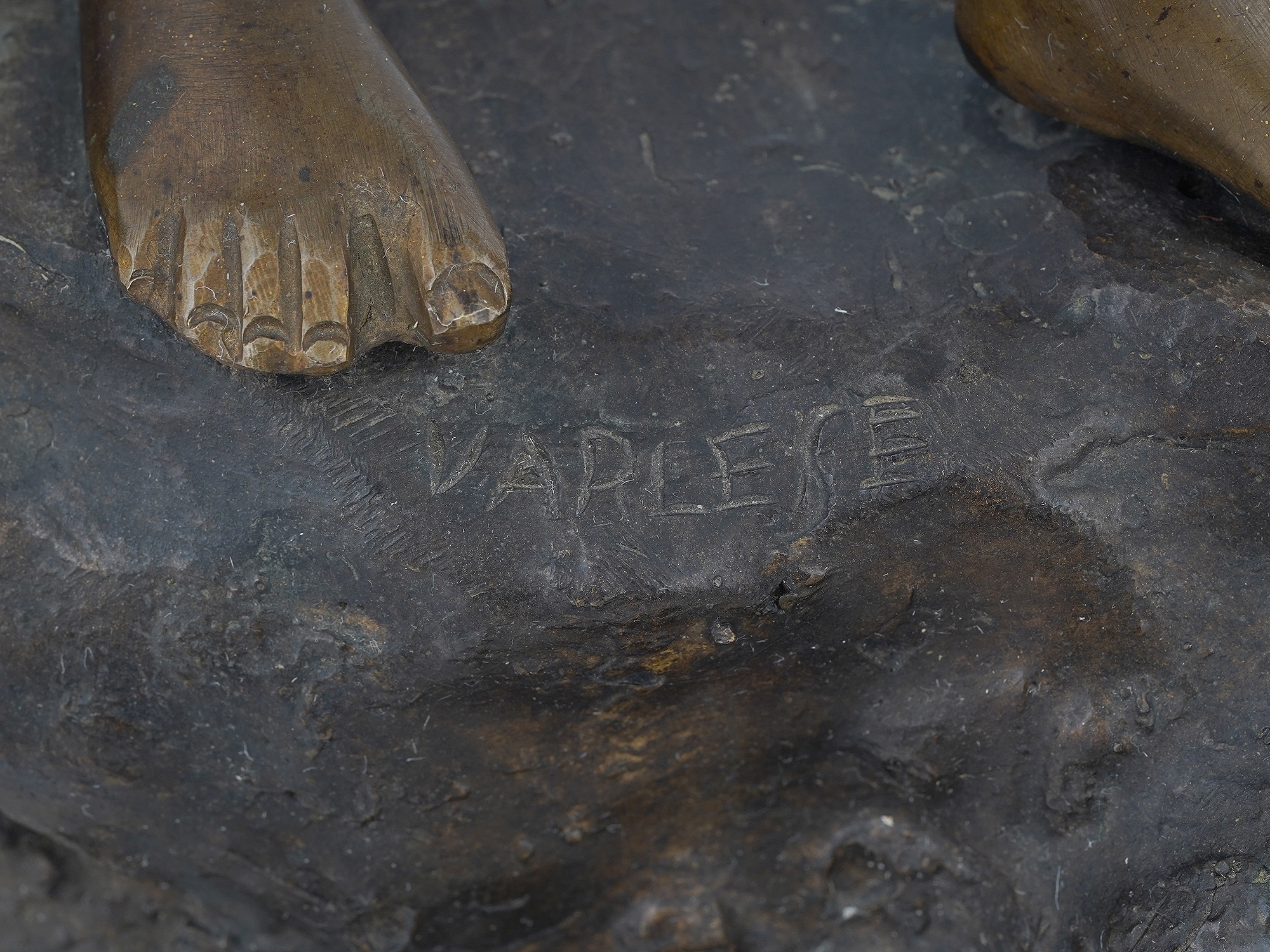Artwork by Vaplese, A PATINATED BRONZE FIGURE OF A YOUNG NEAPOLITAN FISHERMAN, Made of Bronze