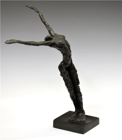 Study of a nude female in stretching pose - Carol Peace