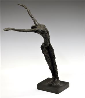 Study of a nude female in stretching pose - Carol Peace