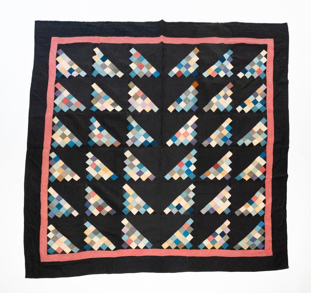Artwork by Amish, DIAGONAL SIXTEEN-PATCH QUILT, Made of Cotton