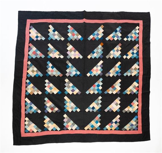 DIAGONAL SIXTEEN-PATCH QUILT by Amish, ca. 1880-90