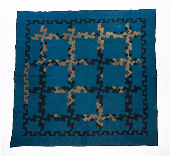 DRUNKARD'S PATH QUILT by Amish, ca. 1900