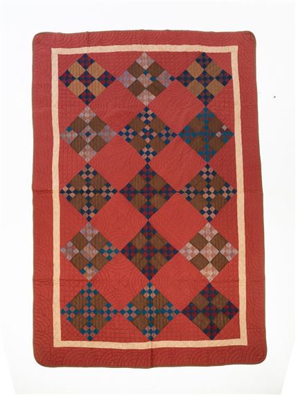 DOUBLE NINE PATCH QUILT by Amish, ca. 1880-90