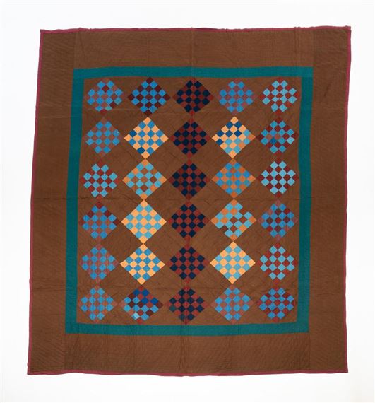 TWENTY-FIVE PATCH QUILT by Amish, ca. 1880-90