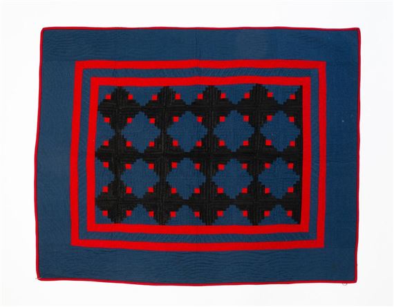 LOG CABIN, LIGHT AND DARK CRIB QUILT