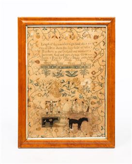 NEEDLEWORK SAMPLER, DATED 1802 - Mary Smelt (american OR English)