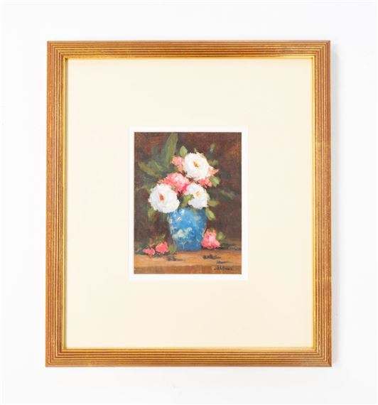 Blue Vase with Flowers by Deborah Cotrone