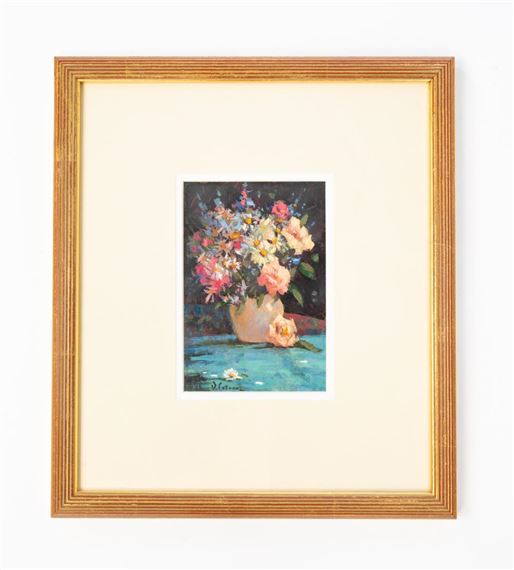 Pink Vase with Flowers - Deborah Cotrone