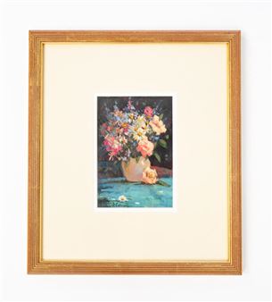 Pink Vase with Flowers - Deborah Cotrone