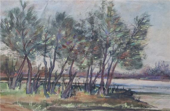 CREEK BANK SCENE by Ella Lillian Pedersen