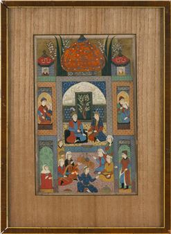 Multiple vignettes with figures - Persian School, 19th Century