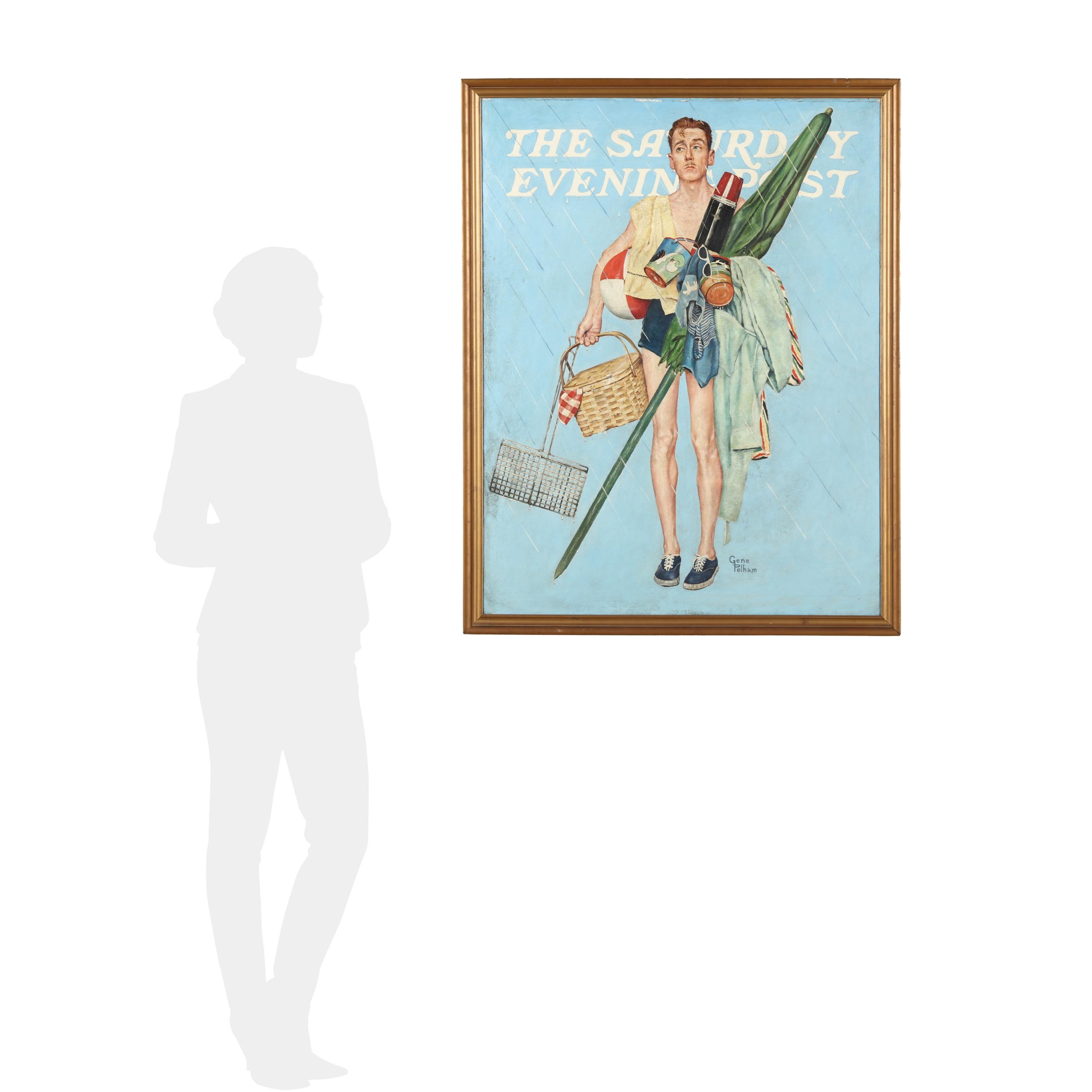 Artwork by Gene Pelham , Rainy Beach Day, Made of Oil On Canvas