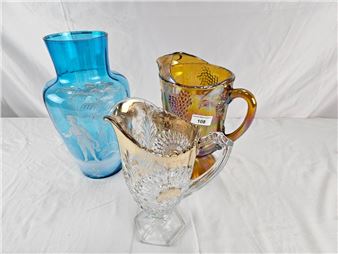 Antique Mary Gregory large glass vase - Mary Gregory