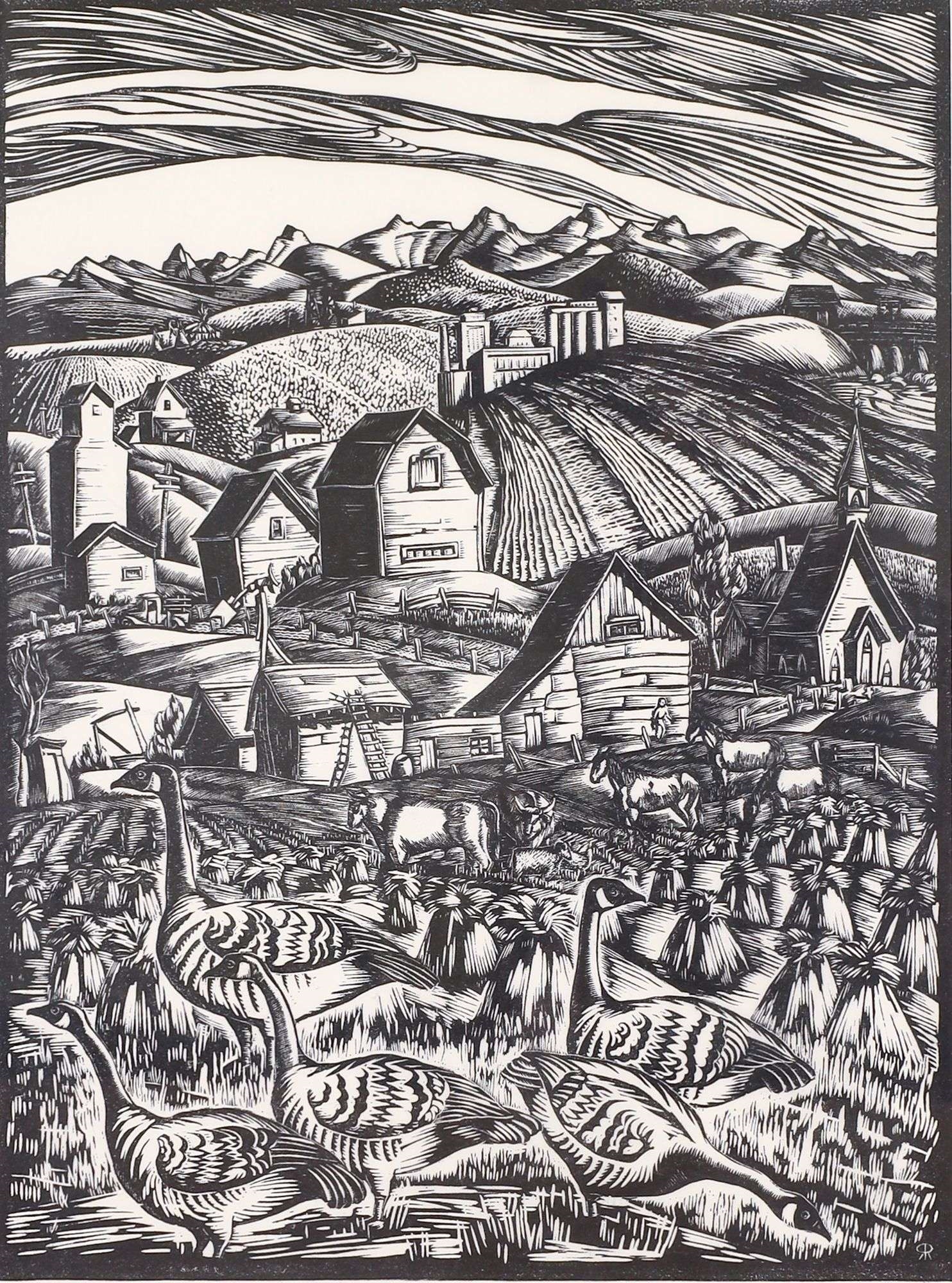 Artwork by Clifford Foard Robinson, ALTA SCENE, Made of Linocut On Paper