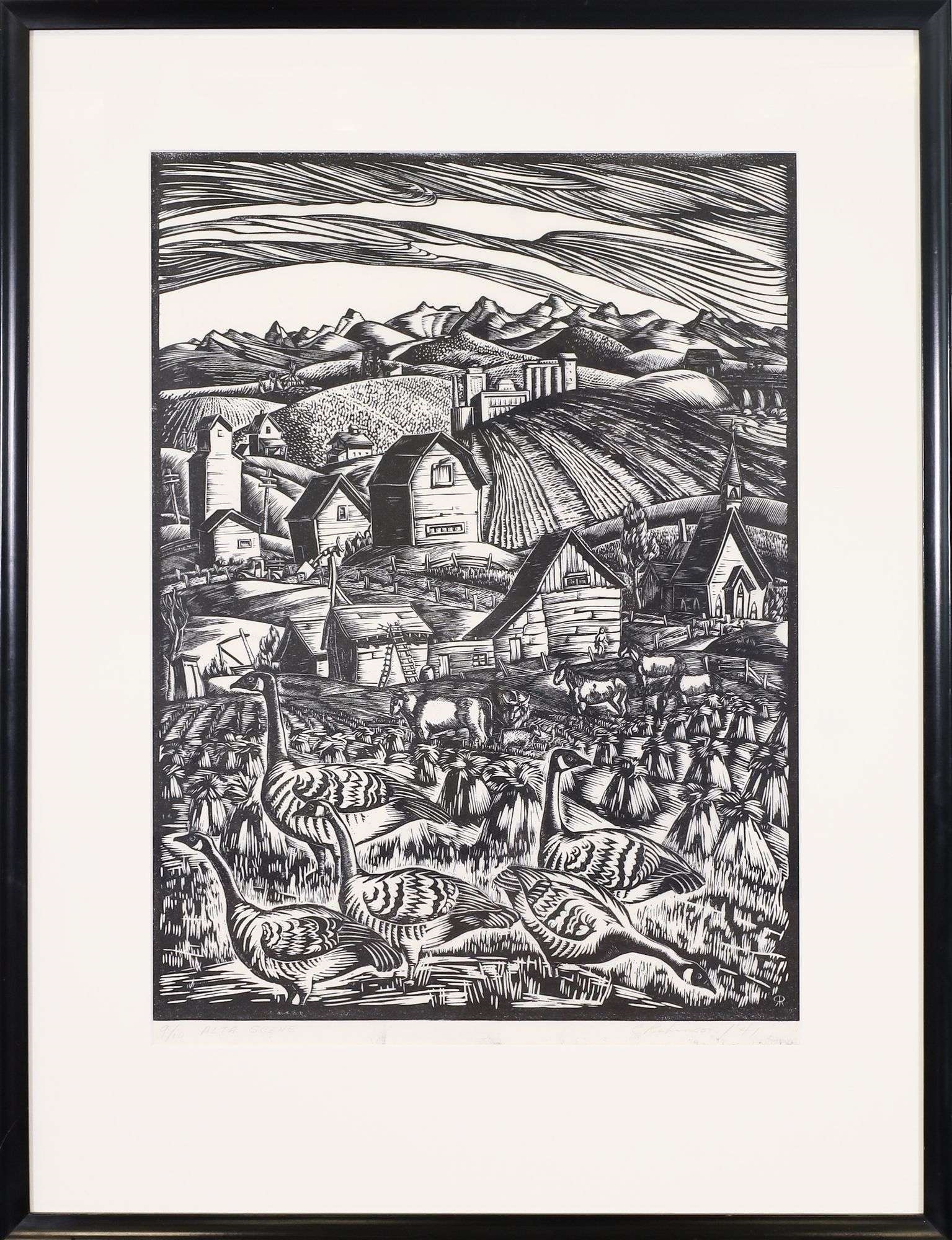 Artwork by Clifford Foard Robinson, ALTA SCENE, Made of Linocut On Paper