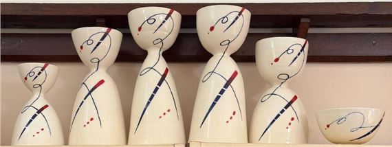 Graduating Set of Cup/Figures & a Bowl (6