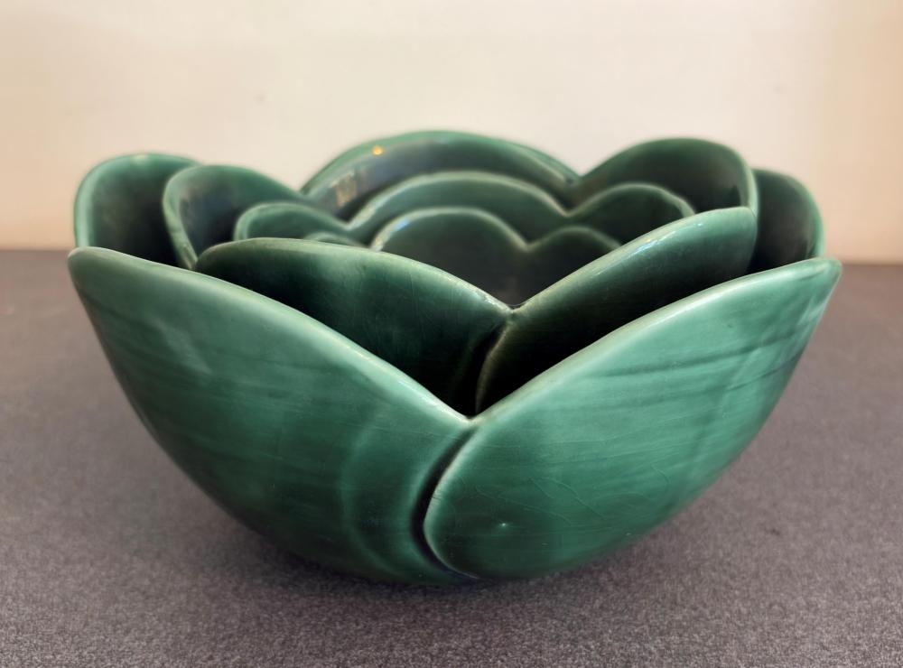 Artwork by Glenda Hoy, Floral Graduating Bowls, Made of Glazed Ceramic