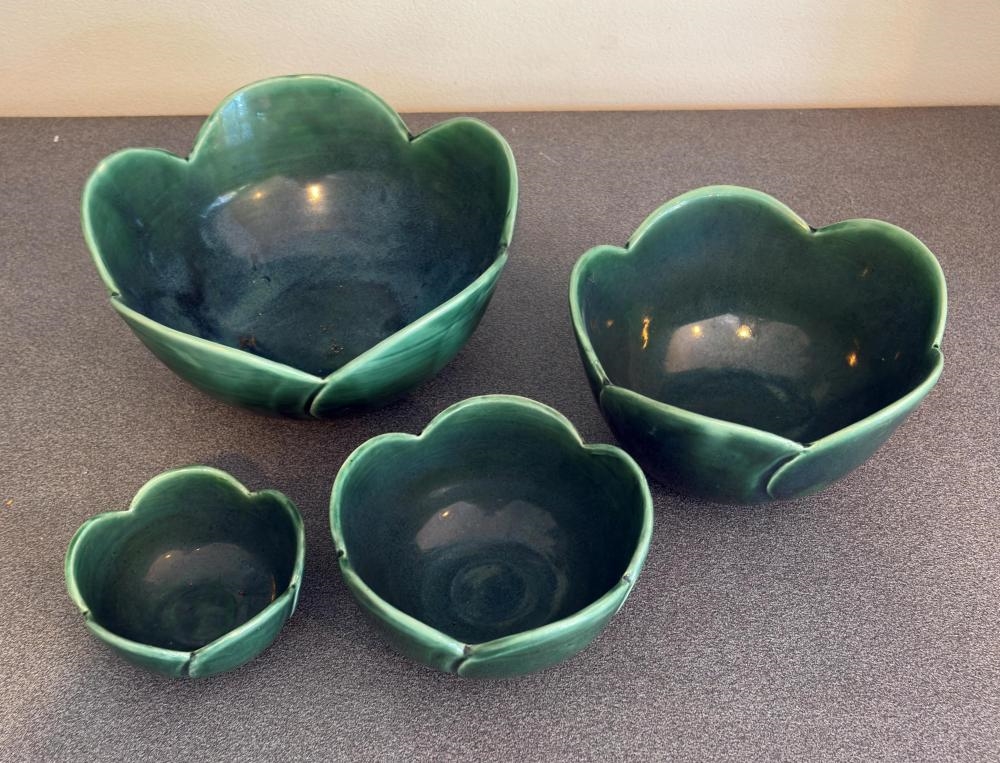 Artwork by Glenda Hoy, Floral Graduating Bowls, Made of Glazed Ceramic
