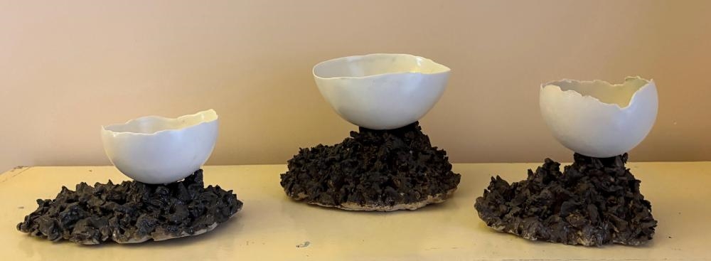 Artwork by Glenda Hoy, Rock Form Bowls, Made of Glazed Ceramic