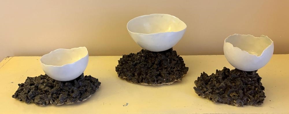 Artwork by Glenda Hoy, Rock Form Bowls, Made of Glazed Ceramic