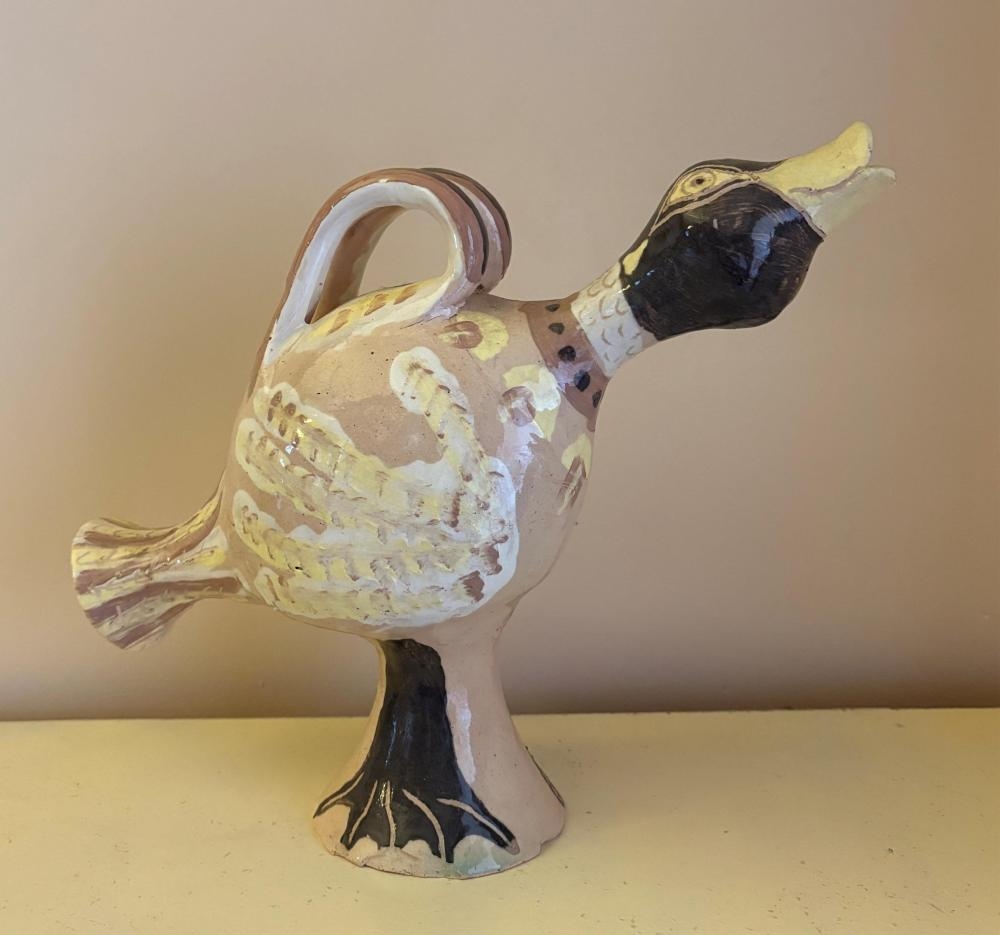 Artwork by Glenda Hoy, Duck Sculpture, Made of Glazed Ceramic