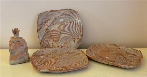 Fern Platters & Lidded Vessel (4