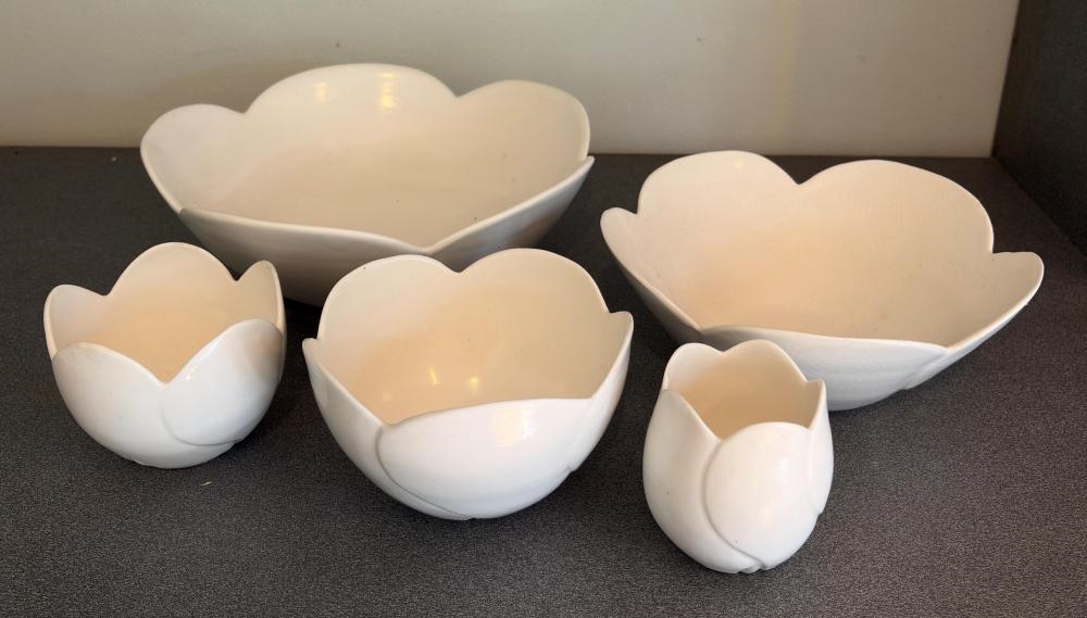 Artwork by Glenda Hoy, Flower Stacking Bowls, Made of Glazed Ceramic