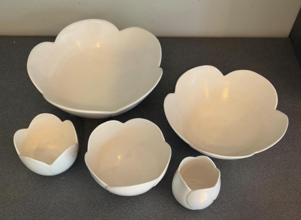 Artwork by Glenda Hoy, Flower Stacking Bowls, Made of Glazed Ceramic