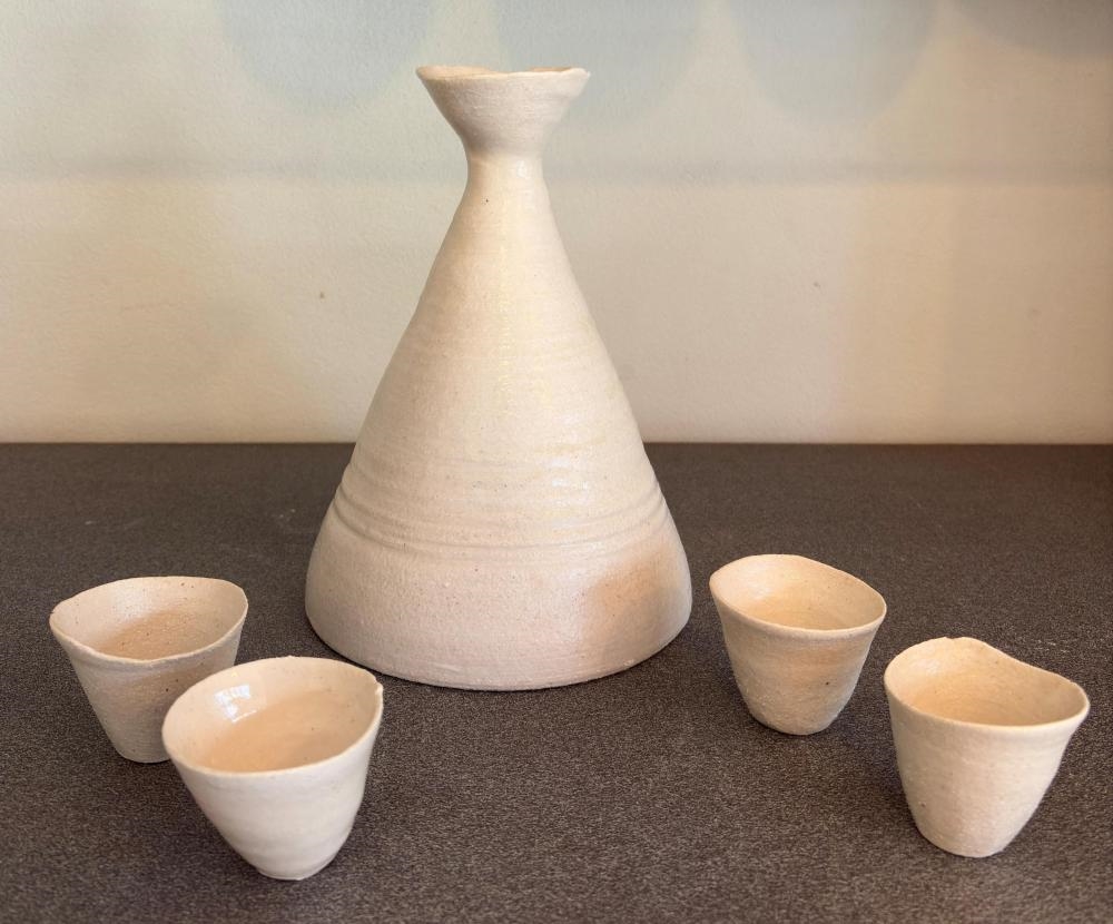 Artwork by Glenda Hoy, Saki/Vodka Set, Made of Glazed Ceramic