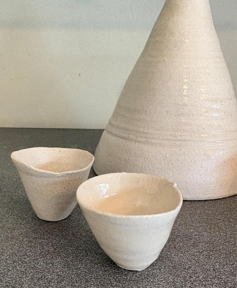 Artwork by Glenda Hoy, Saki/Vodka Set, Made of Glazed Ceramic