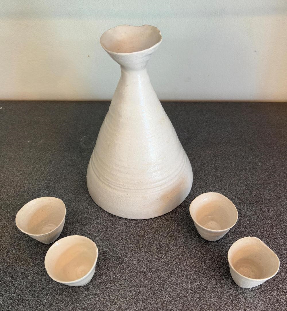 Artwork by Glenda Hoy, Saki/Vodka Set, Made of Glazed Ceramic