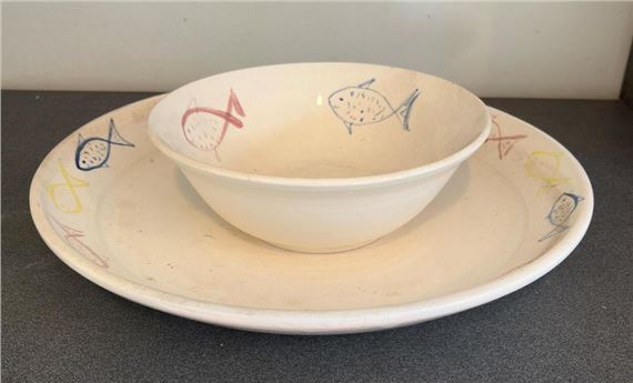 Fish Bowl & Platter by Glenda Hoy