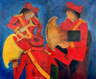 Bandwallas (Diptych - Krishen Khanna